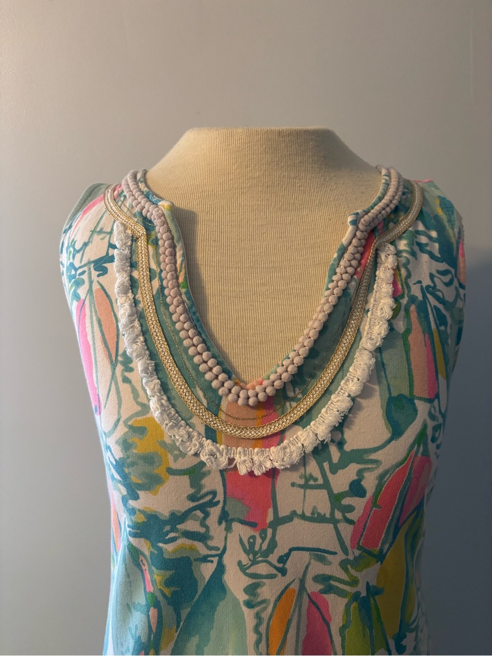 Lilly Pulitzer Pink, Teal & Yellow Tropical Print Dress - Picture 3 of 5